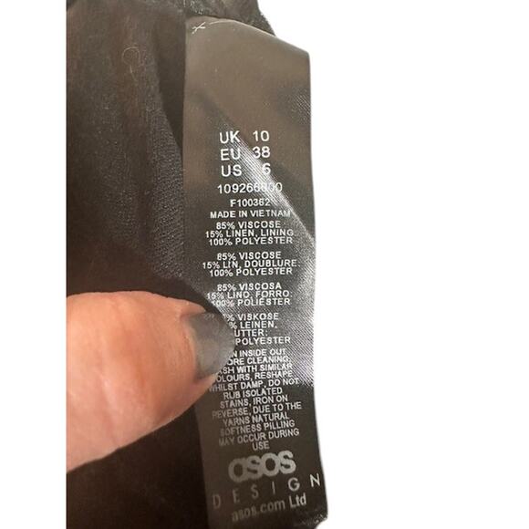 ASOS Design Solid Black Formal Dress Pants Slacks Trousers Women Sz 6P - Picture 8 of 8